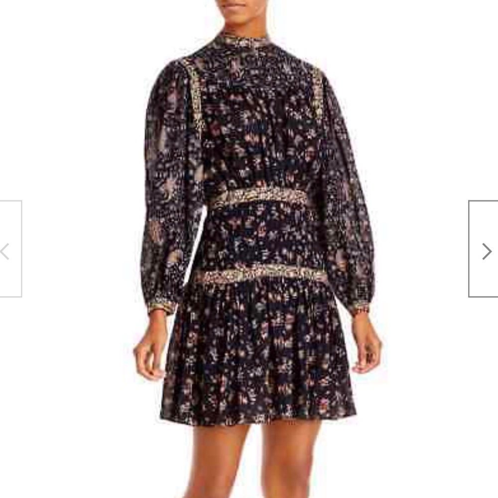 La Vie Rebecca Taylor Mixed Print Dress